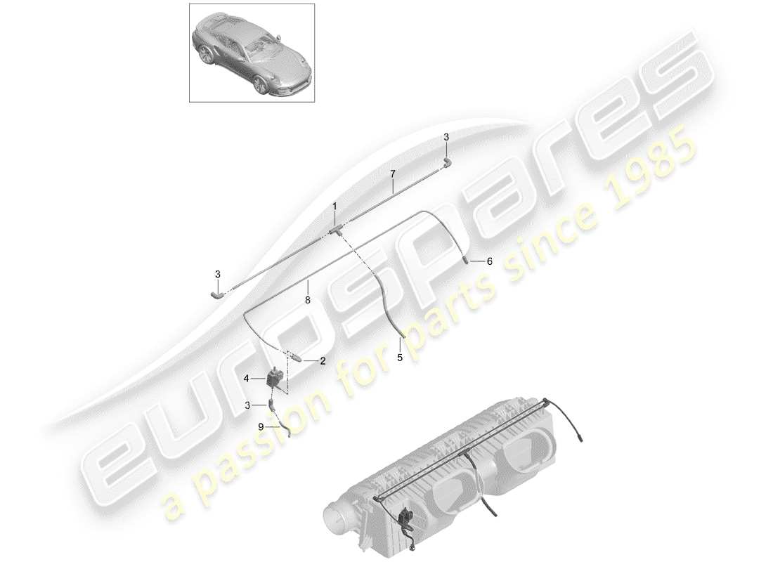 porsche 2016 (991-1 turbo) diagrama de piezas del limpiador de aire