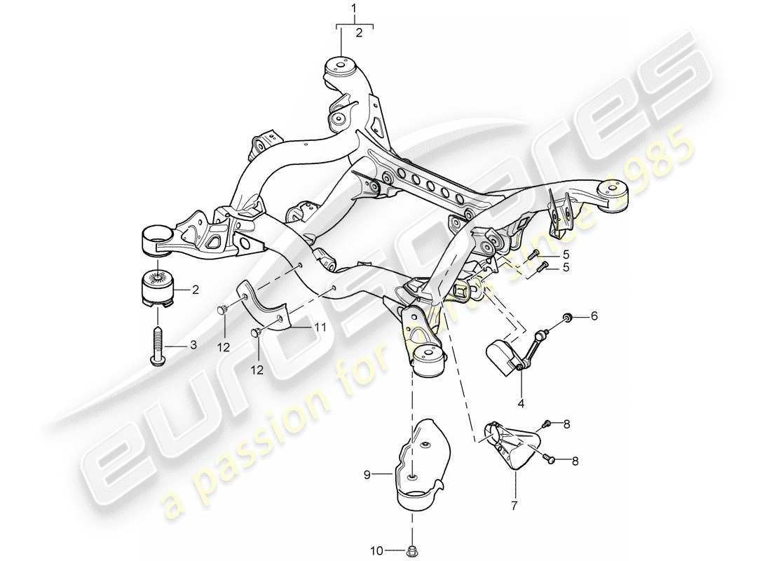porsche 2007 (cayenne e1 9pa) eje posterior diagrama de piezas