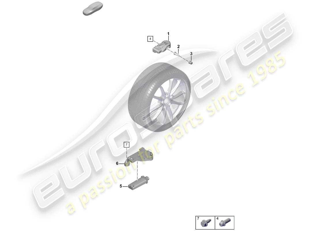 porsche 2020 (718 boxster spyder) sistema de control de presión de neumáticos diagrama de piezas