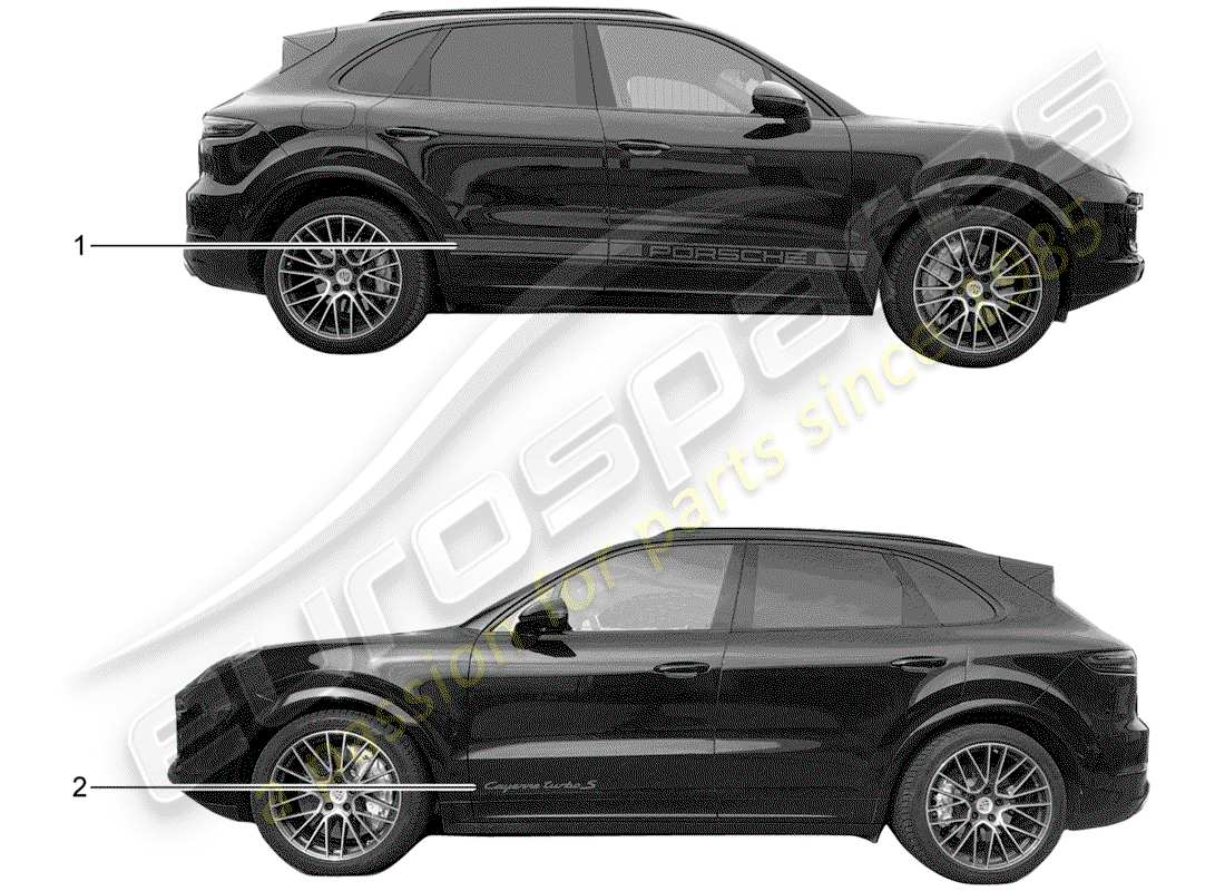porsche 2011 (tequipment cayenne) diagrama de piezas de la lámina recortadora