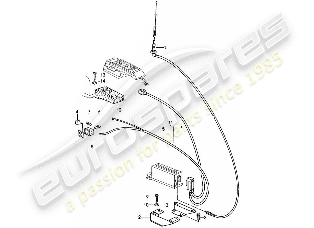 porsche 1989 (911) preparación telefónica diagrama de piezas