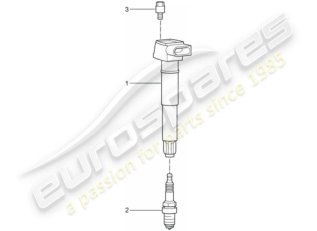 porsche 2008 (cayenne e1 9pa) diagrama de piezas del sistema de encendido