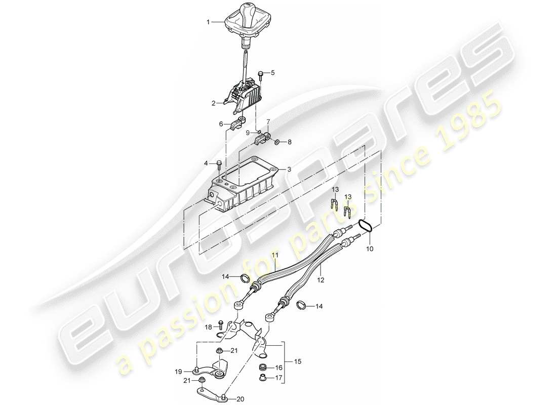 porsche 2008 (cayenne e1 9pa) control de transmisión diagrama de piezas