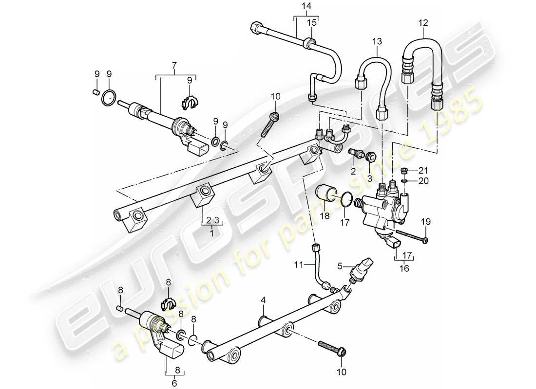 porsche 2008 (cayenne e1 9pa) diagrama de piezas del tubo de recogida de combustible