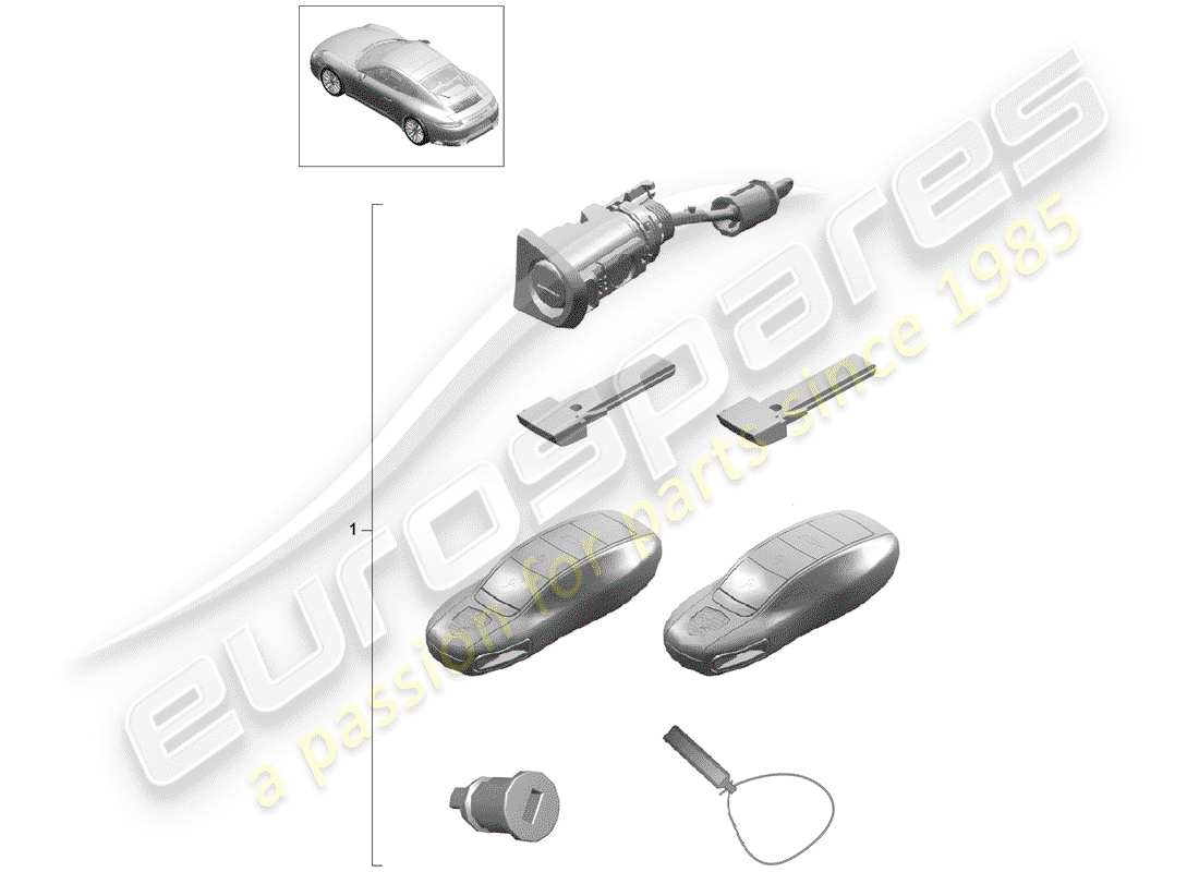 porsche 2017 (991-2) diagrama de piezas del kit de reparación
