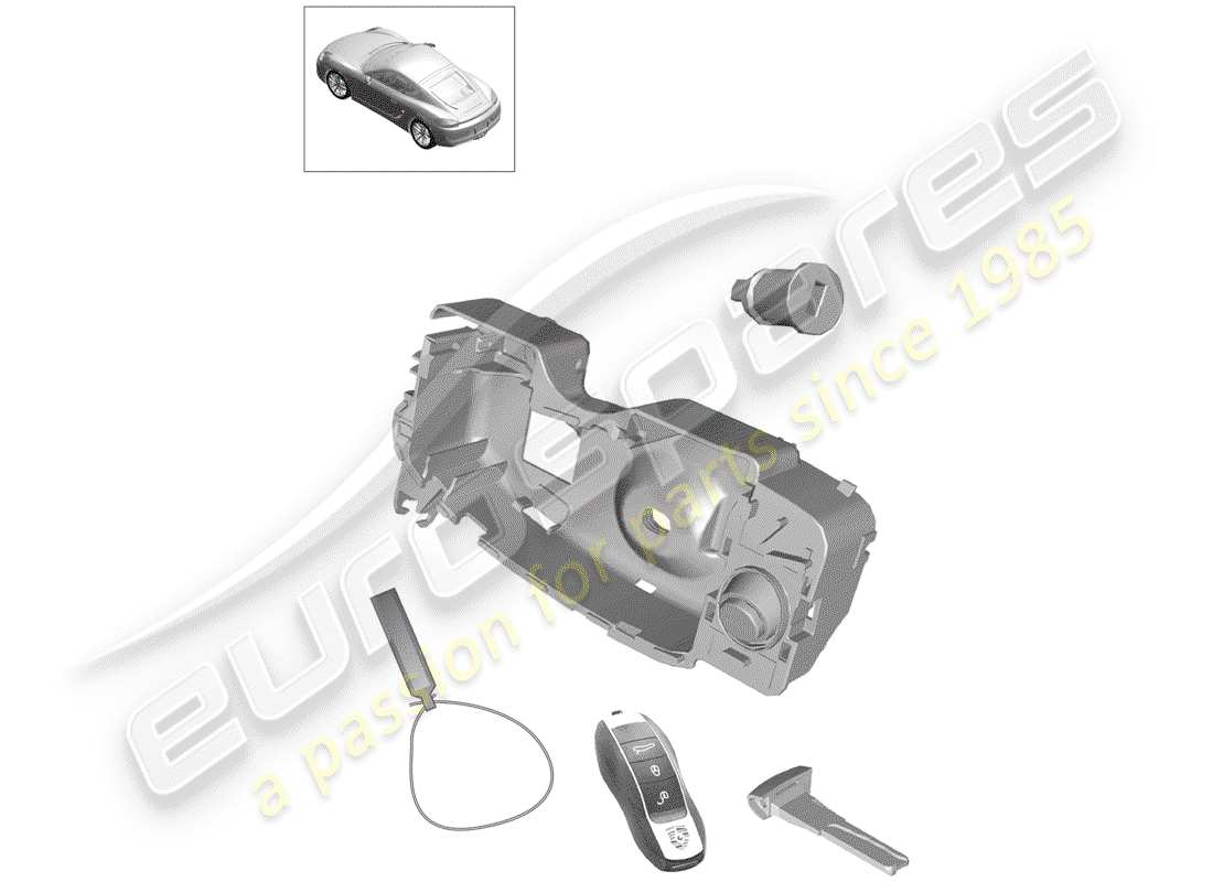 porsche 2014 (981 cayman) diagrama de piezas del kit de reparación