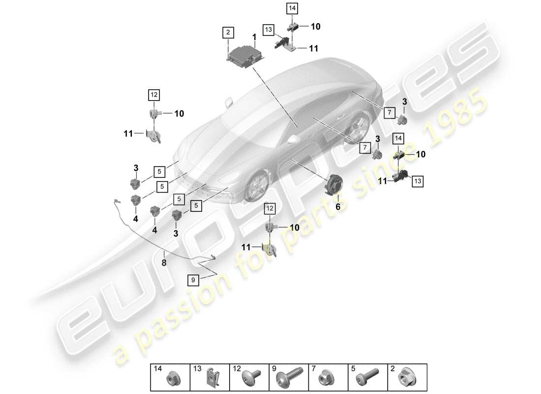 porsche 2020 (panamera 971-1) módulo de control electrónico diagrama de piezas