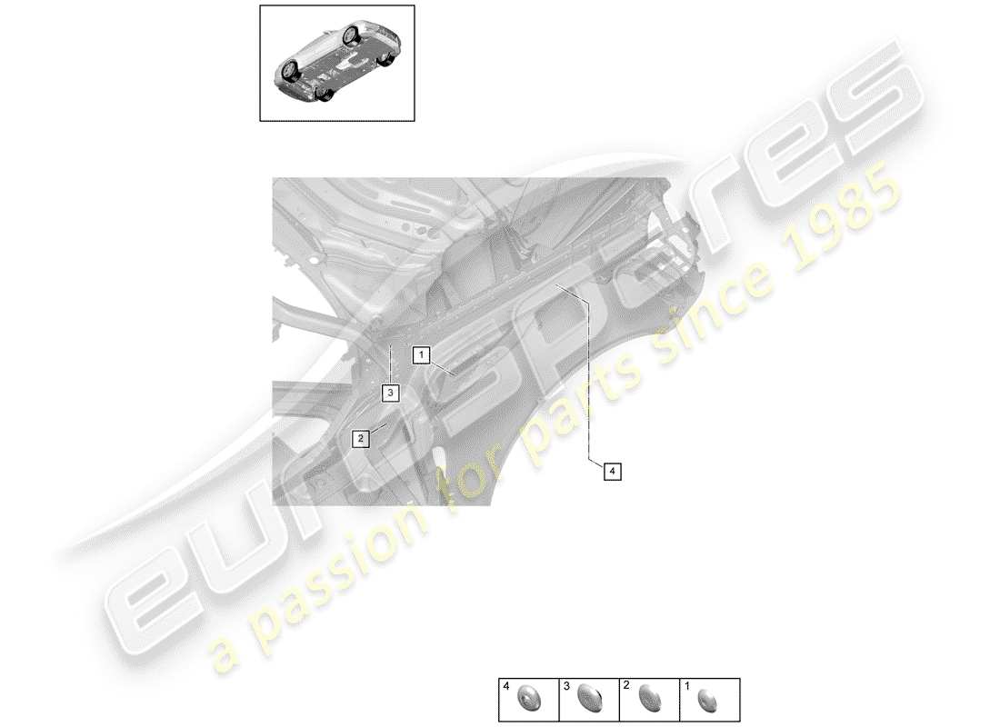 porsche 2017 (panamera 971-1) diagrama de piezas del enchufe