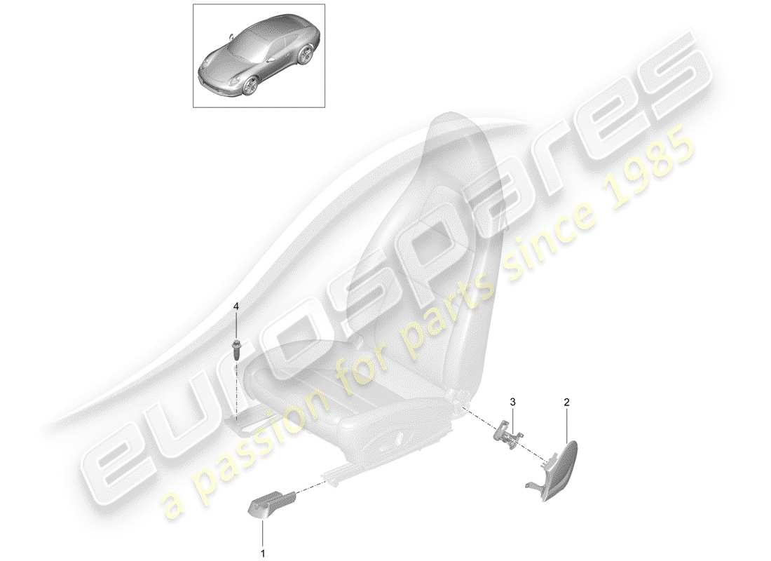 porsche 2015 (991-1) asiento diagrama de piezas