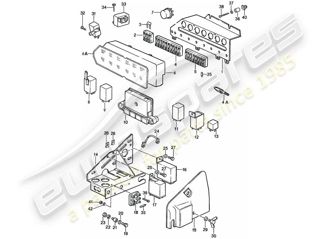 porsche 1989 (911) unidades de control - relé - caja de fusibles diagrama de piezas