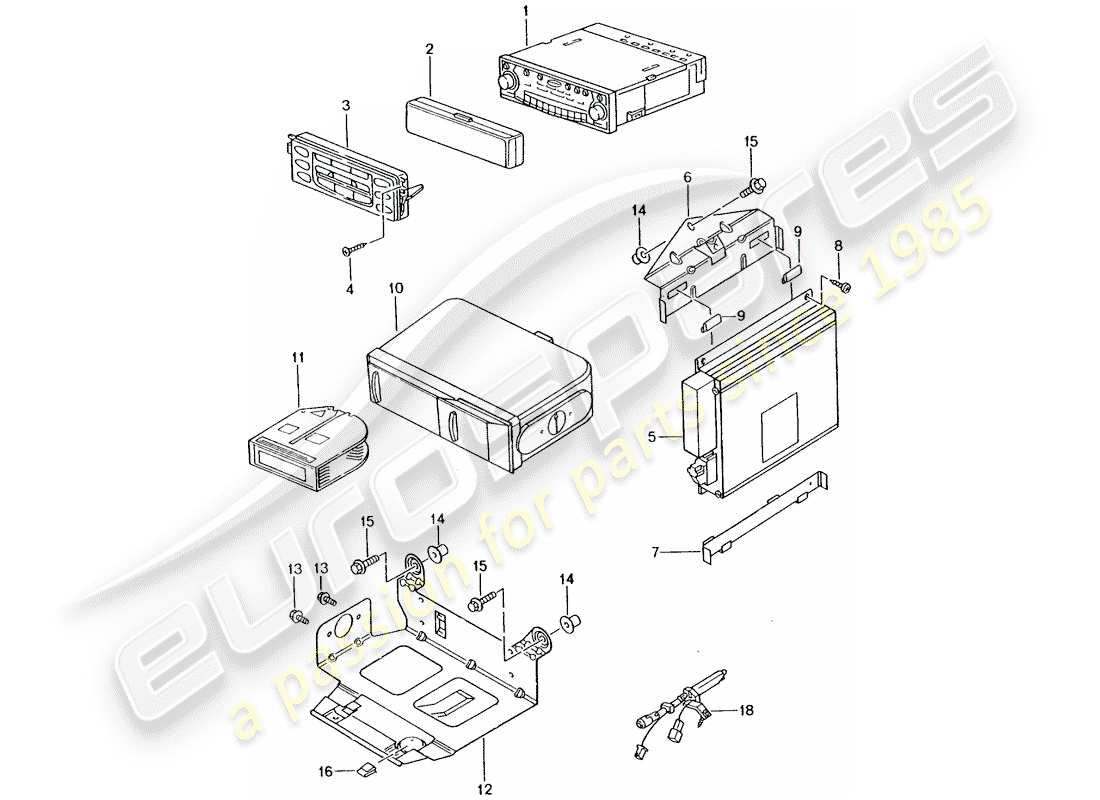 porsche 2003 (996 turbo / gt2) unidad de radio - amplificador - d >> - mj 2002 diagrama de piezas