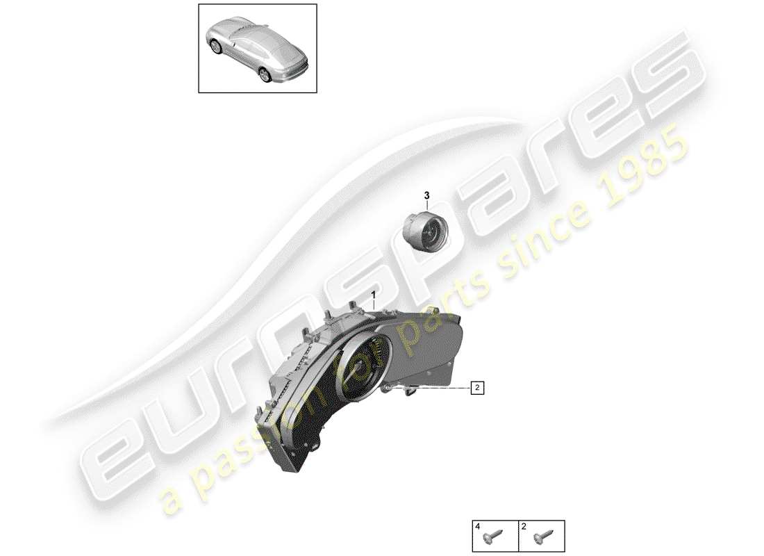 porsche 2017 (panamera 971-1) combinación de instrumentos diagrama de piezas