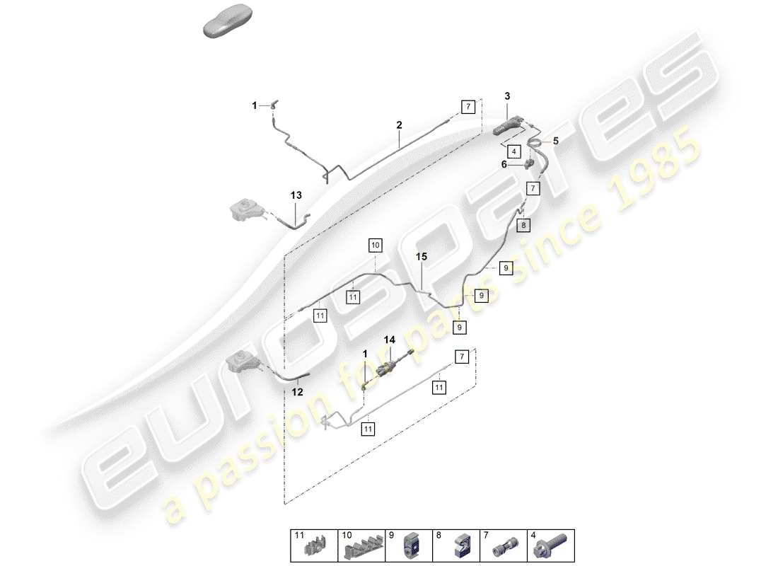 porsche 2019 (718 boxster spyder) diagrama de piezas del embrague hidráulico