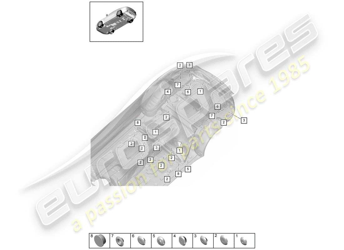 porsche 2017 (panamera 971-1) diagrama de piezas del enchufe