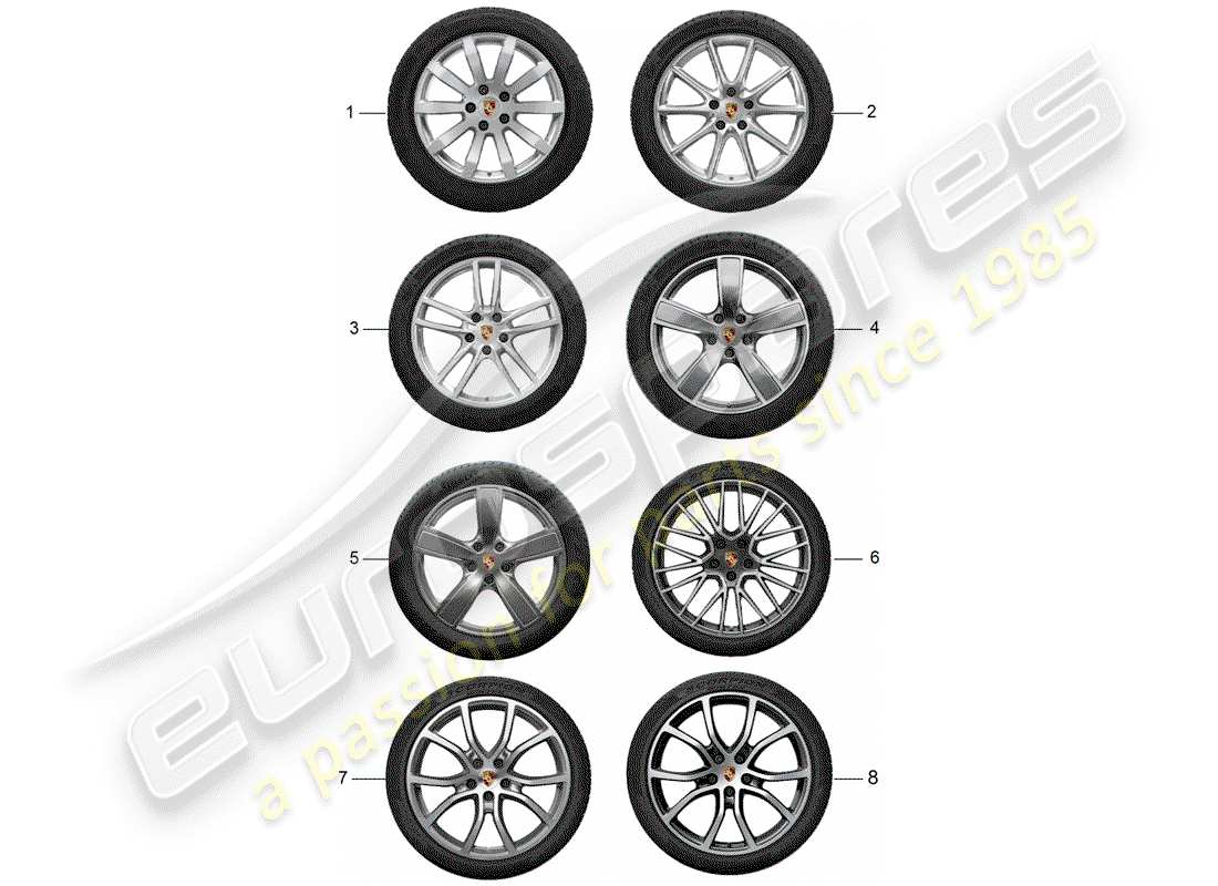 porsche 2013 (tequipment cayenne) juego de engranajes diagrama de piezas