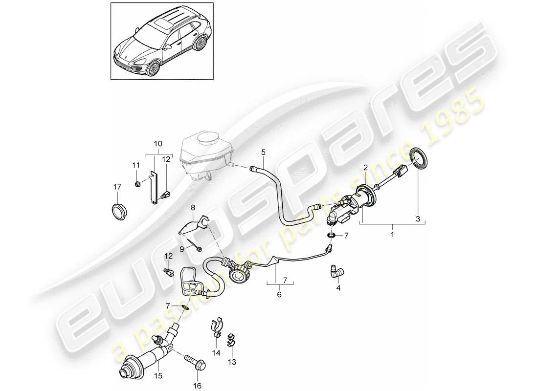porsche 2011 (cayenne e2 92a) embrague hidráulico diagrama de piezas
