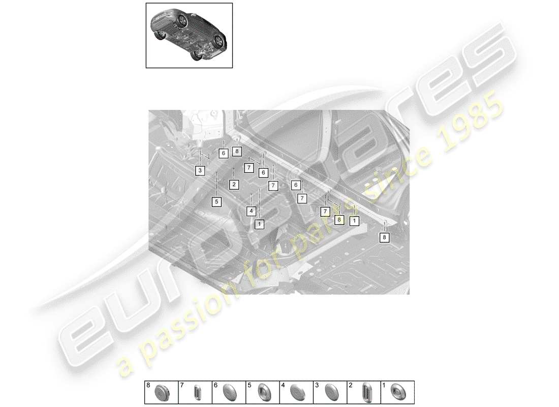 porsche 2020 (cayenne e3 9ya/9yb) enchufar diagrama de piezas