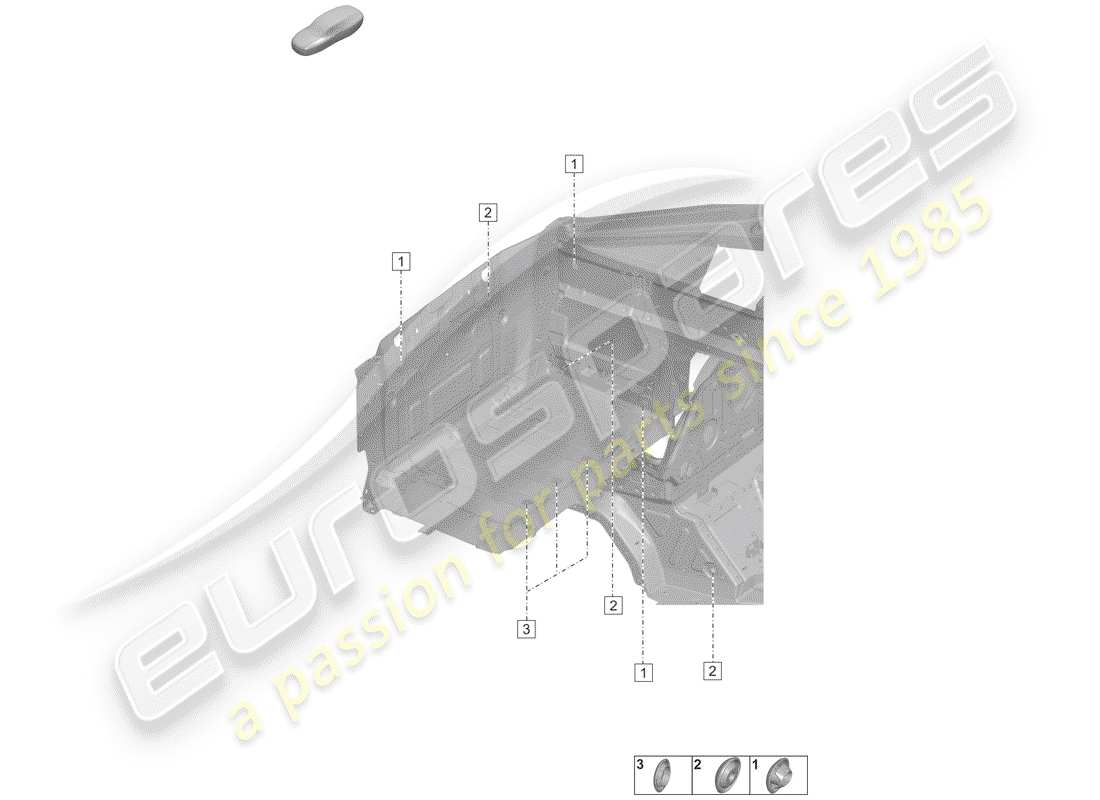 porsche 2019 (992-1) tapones para el cuerpo diagrama de piezas