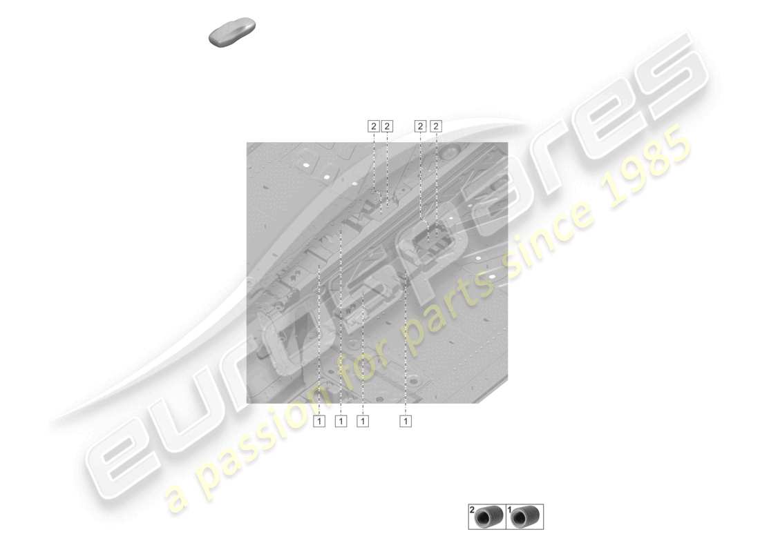 porsche 2019 (992-1) conector para túnel bajo la carrocería diagrama de piezas