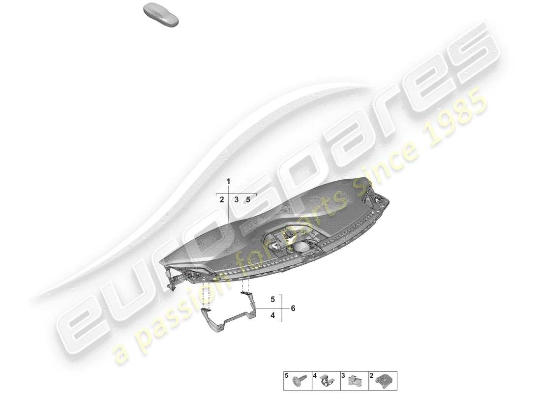 porsche 2019 (992-1) moldura del panel de instrumentos diagrama de piezas