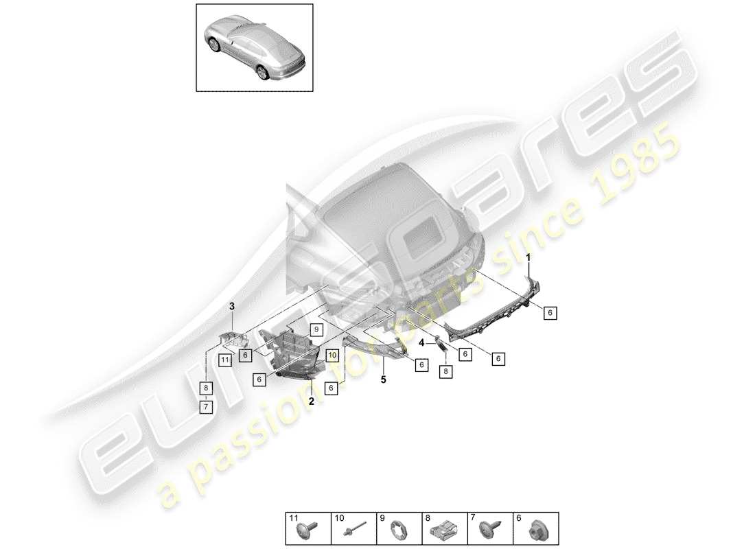 porsche 2017 (panamera 971-1) fasteners diagrama de piezas
