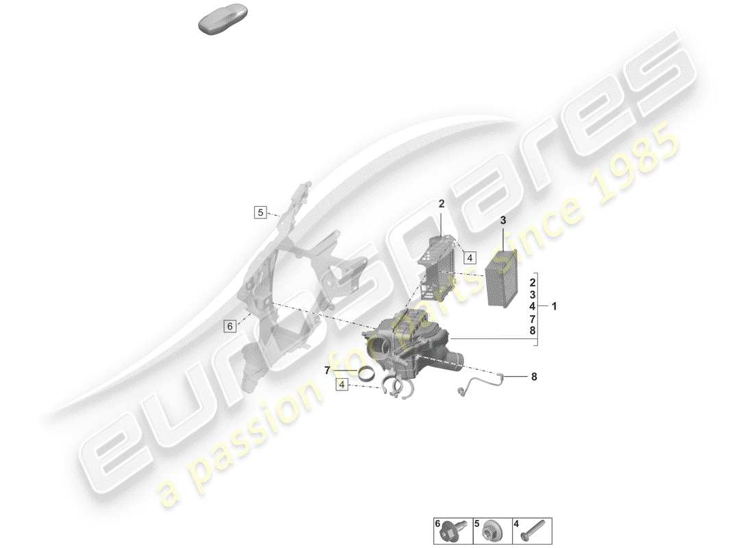 porsche 2019 (992-1) filtro de aire diagrama de piezas