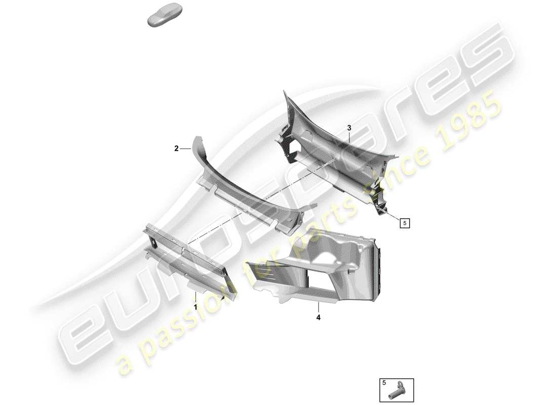porsche 2019 (718 boxster spyder) parachoque diagrama de piezas