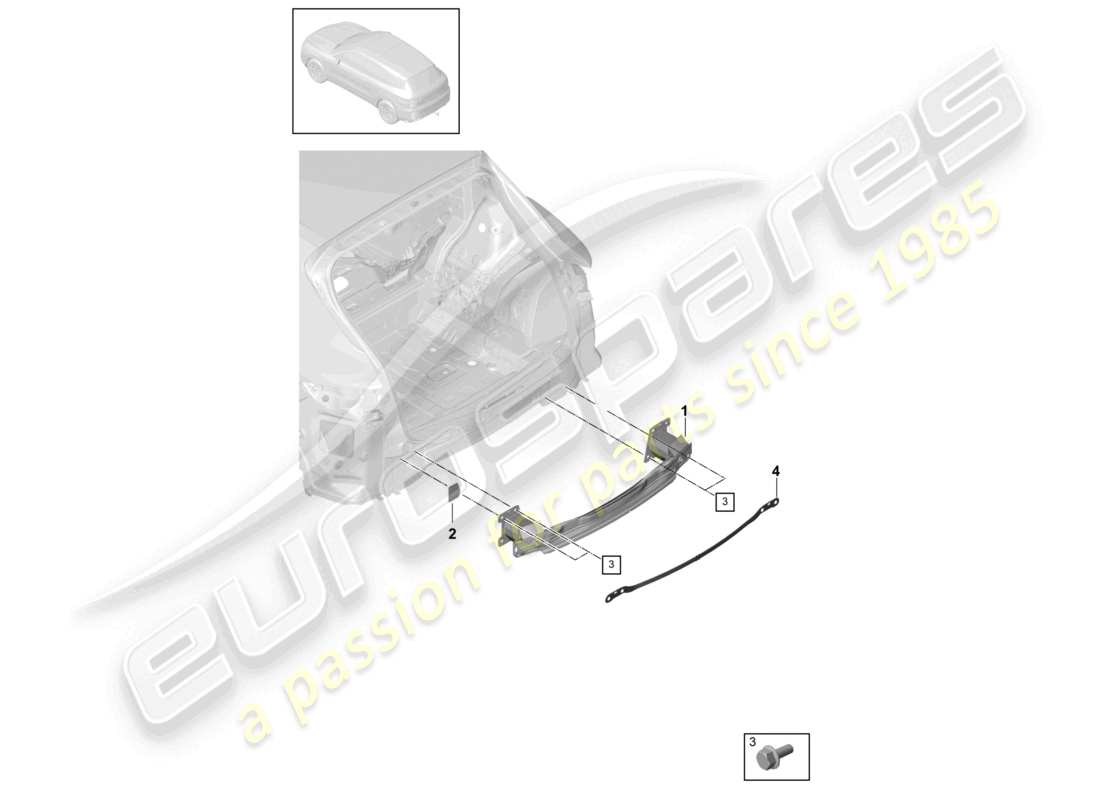 porsche 2020 (cayenne e3 9ya/9yb) portafolios trasero diagrama de piezas