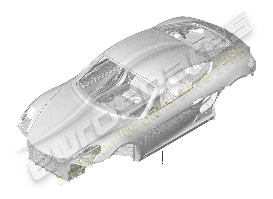 porsche cayman 981 (2015) diagrama de piezas de la carrocería del coche