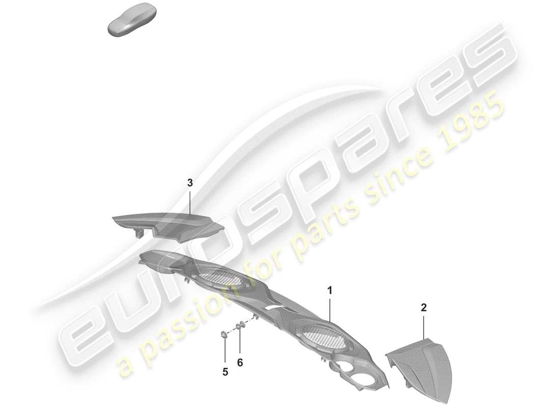 porsche 2019 (992-1) cubierta del motor diagrama de piezas