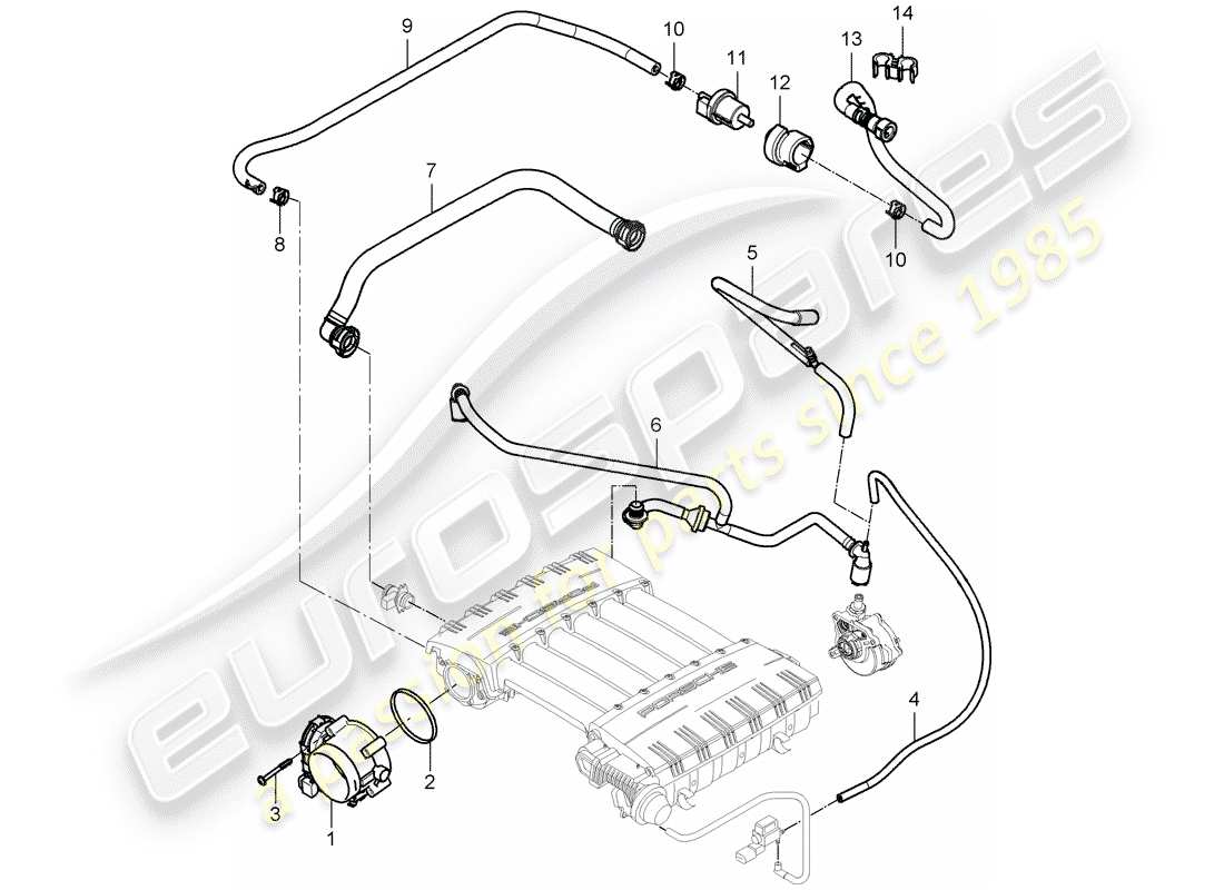 porsche 2007 (cayenne e1 9pa) cuerpo del acelerador diagrama de piezas