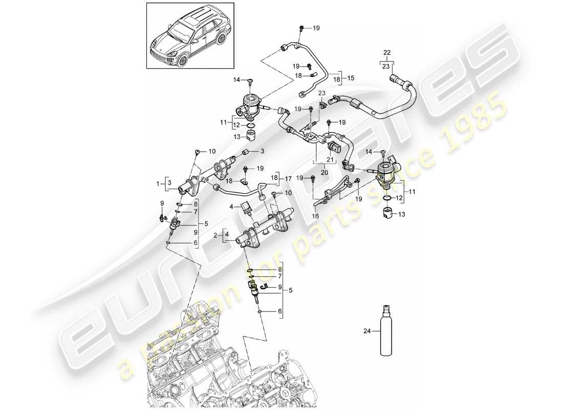 porsche 2011 (cayenne e2 92a) tubo de recogida de combustible diagrama de piezas
