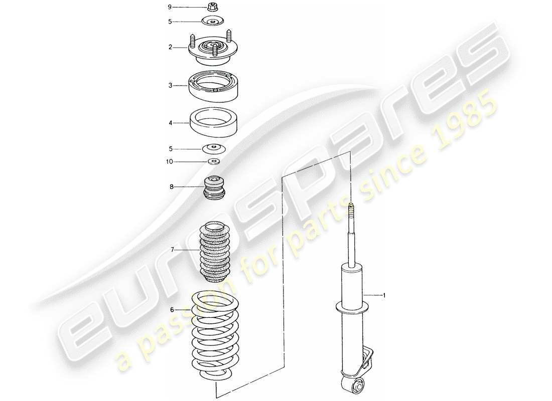 porsche 996 (2005) amortiguador - muelle helicópico diagrama de piezas