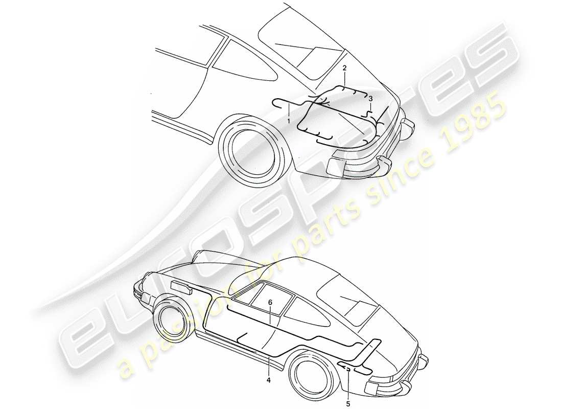 porsche 1987 (911) arneses de cableado - motor - - dme - - o2 diagrama de piezas ctrl de lazo cerrado del sensor