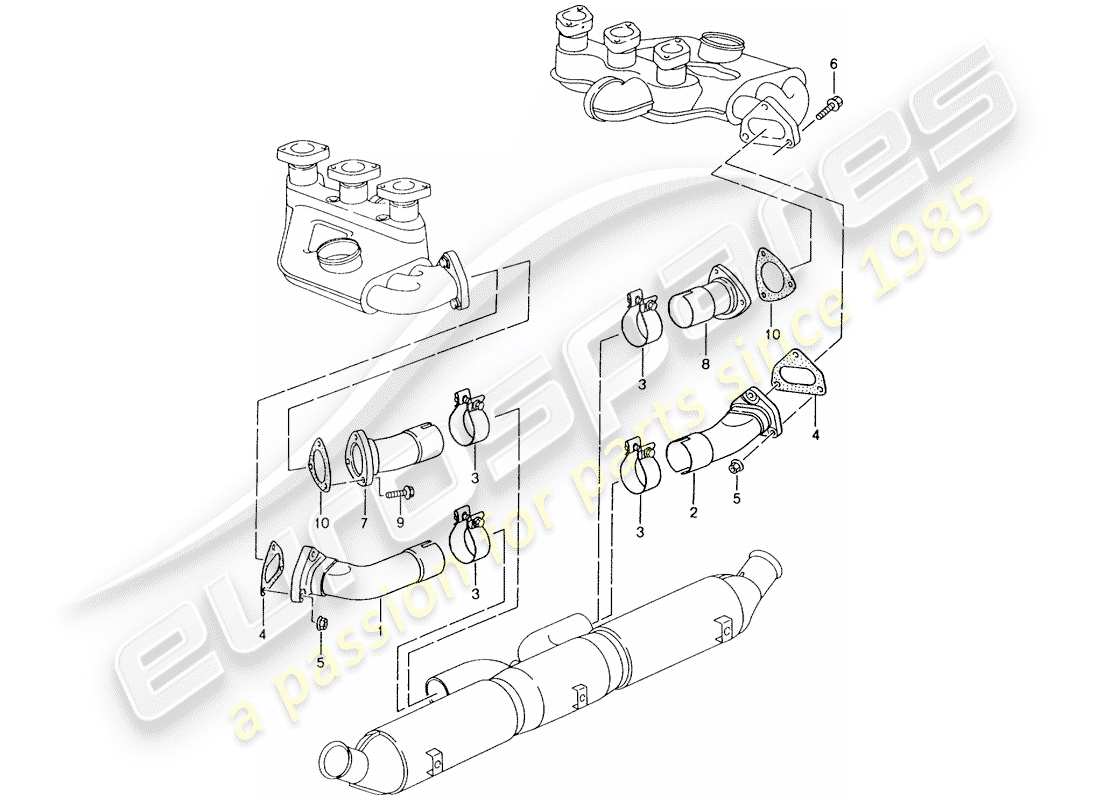 porsche 1994 (993) sistema de escape - kits de reparación - ver información técnica - grupo 2 - nr. 2/98 diagrama de piezas
