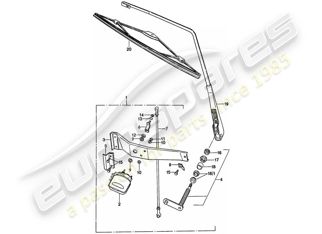 porsche 1977 (911) limpiaparabrisas trasero - d >> - mj 1975 diagrama de piezas