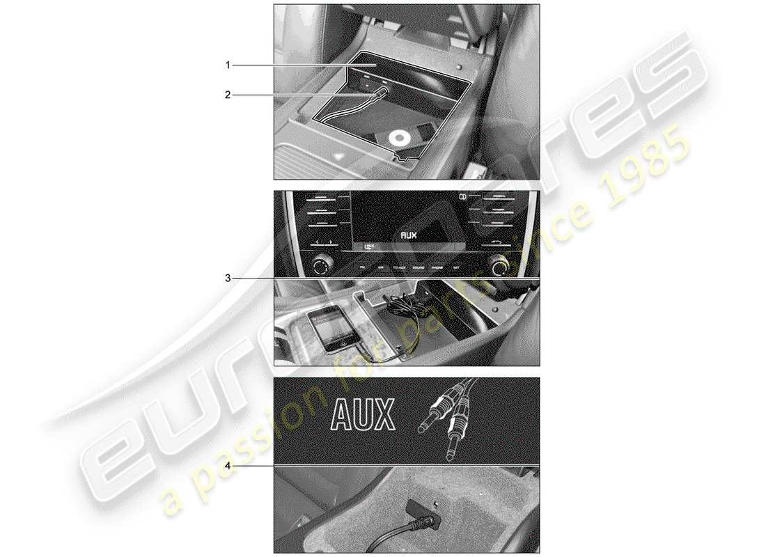 porsche 2014 (tequipment cayenne) interfaz multimedia diagrama de piezas