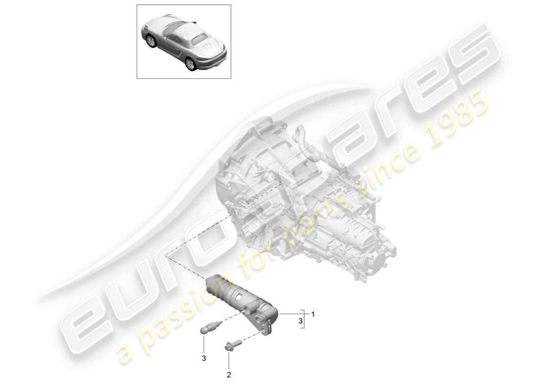 porsche 2020 (718 boxster) cilindro esclavo del embrague diagrama de piezas