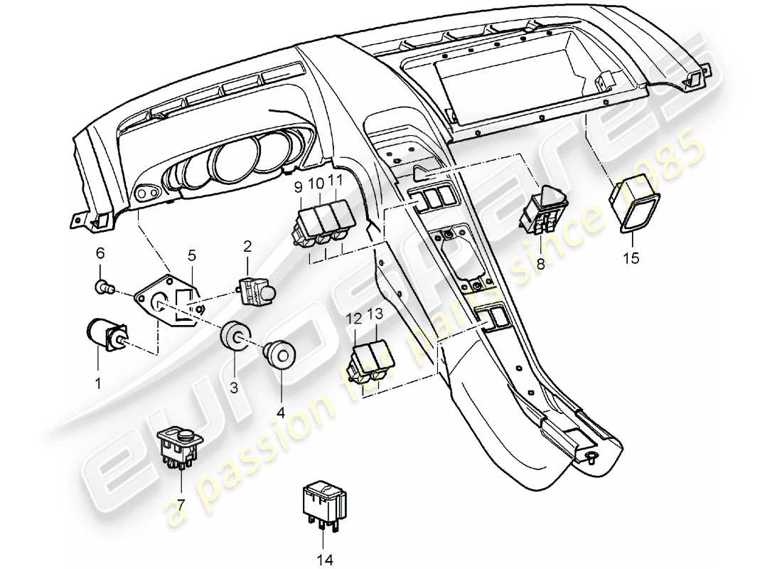 porsche 2006 (carrera gt) switch diagrama de piezas
