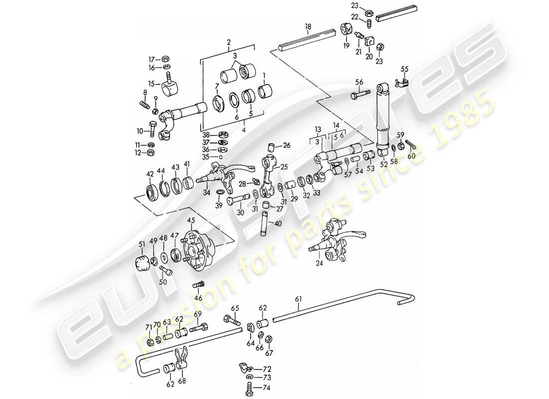 porsche 1962 (356b/356c) eje delantero - schmierstoffe diagrama de piezas