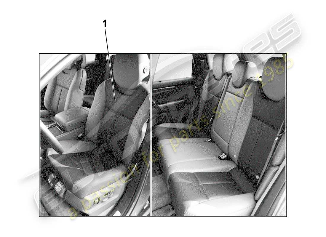 porsche 2013 (tequipment cayenne) diagrama de piezas de la cubierta del asiento