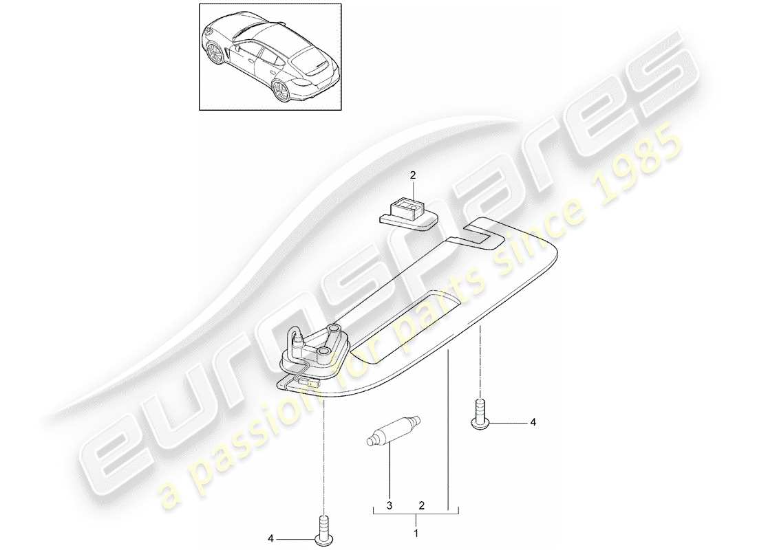 porsche 2011 (panamera 970) diagrama de piezas de las visores sun