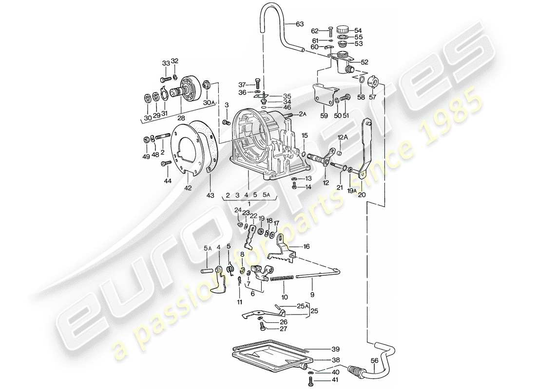porsche 1978 (924) caja de transmisión - transmisión automática diagrama de piezas