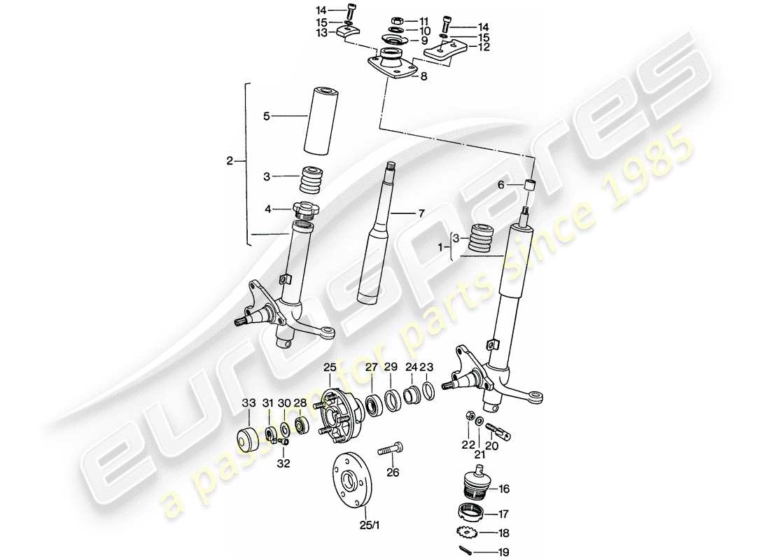 porsche 1977 (911) puntal amortiguador - lubricantes diagrama de piezas