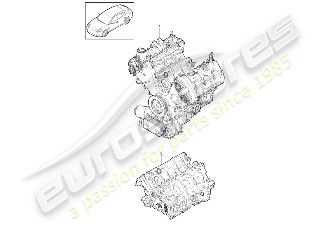 porsche 2010 (cayenne e1 9pa) motor base bloque corto diagrama de piezas