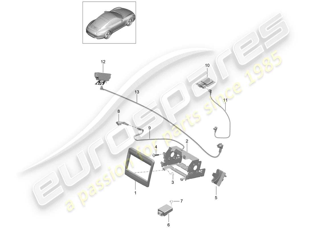 porsche 2013 (991-1) preparación diagrama de piezas