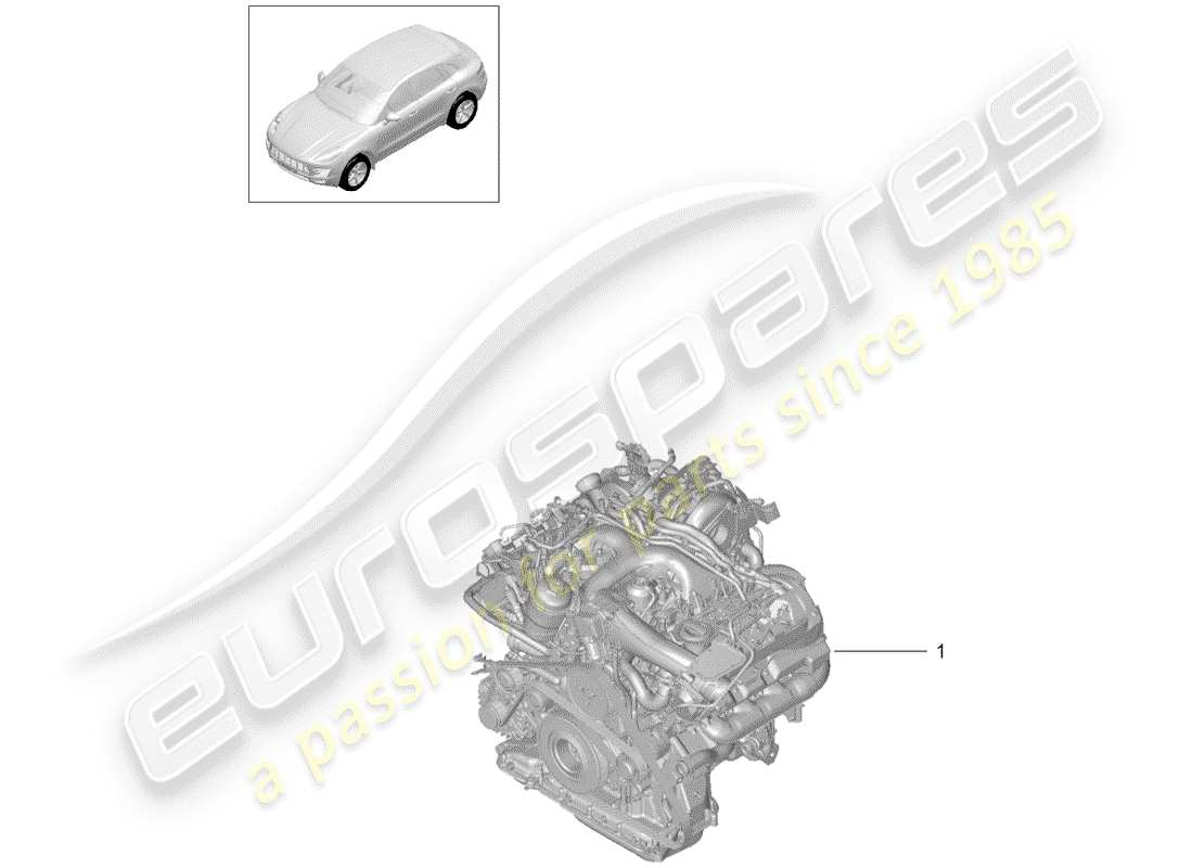 porsche 2018 (macan) motor de repuesto diagrama de piezas