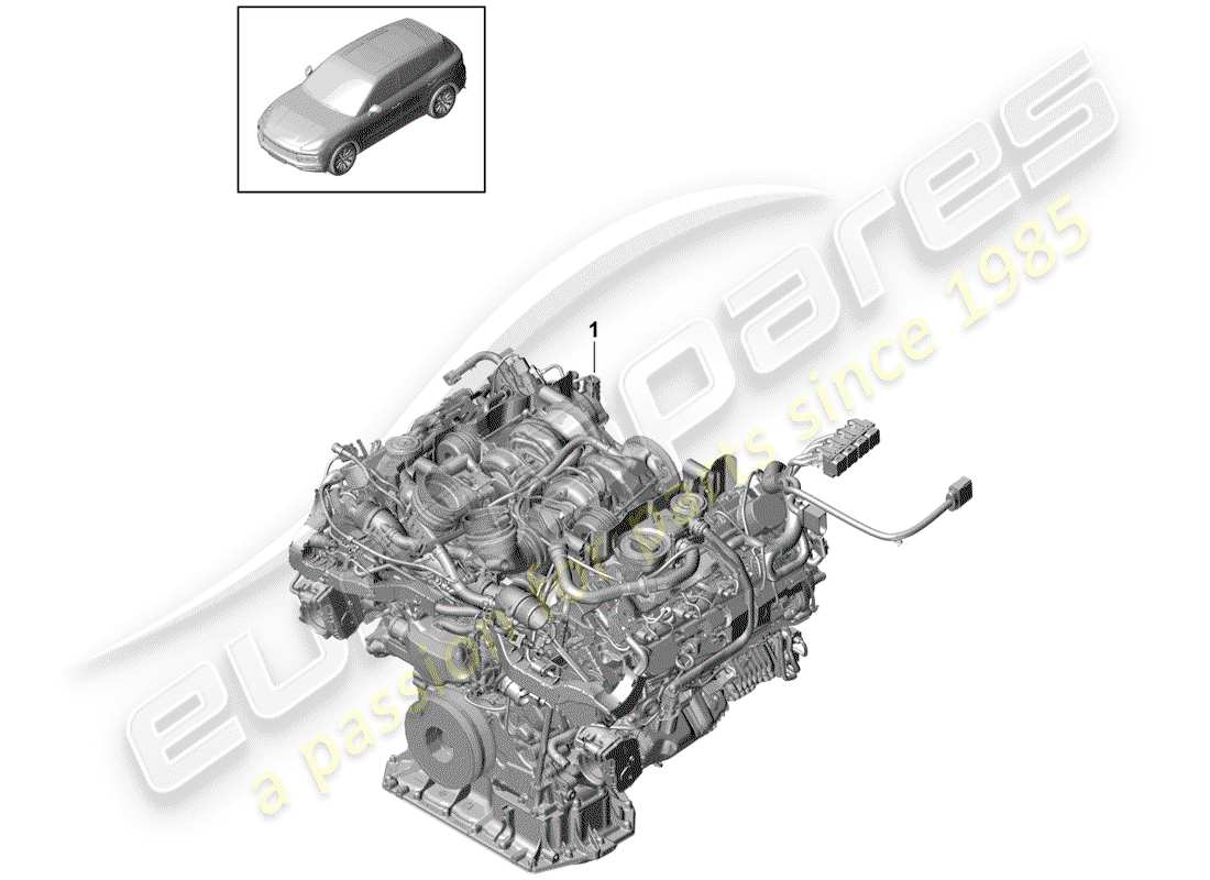 porsche 2019 (cayenne e3 9ya/9yb) diagrama de piezas del motor de repuesto