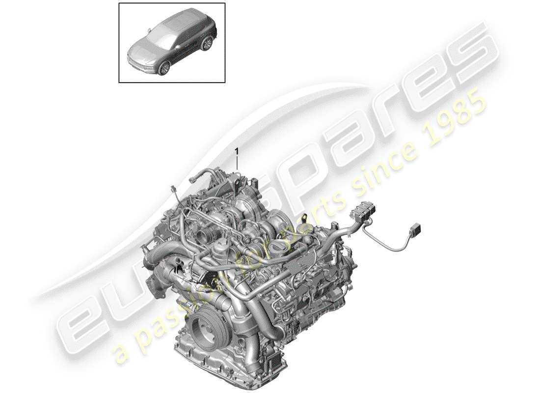 porsche 2019 (cayenne e3 9ya/9yb) motor de repuesto diagrama de piezas