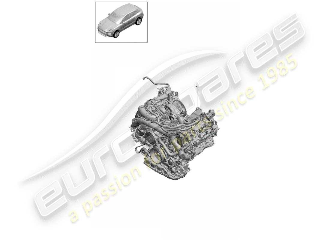 porsche 2019 (macan) diagrama de piezas del motor de repuesto